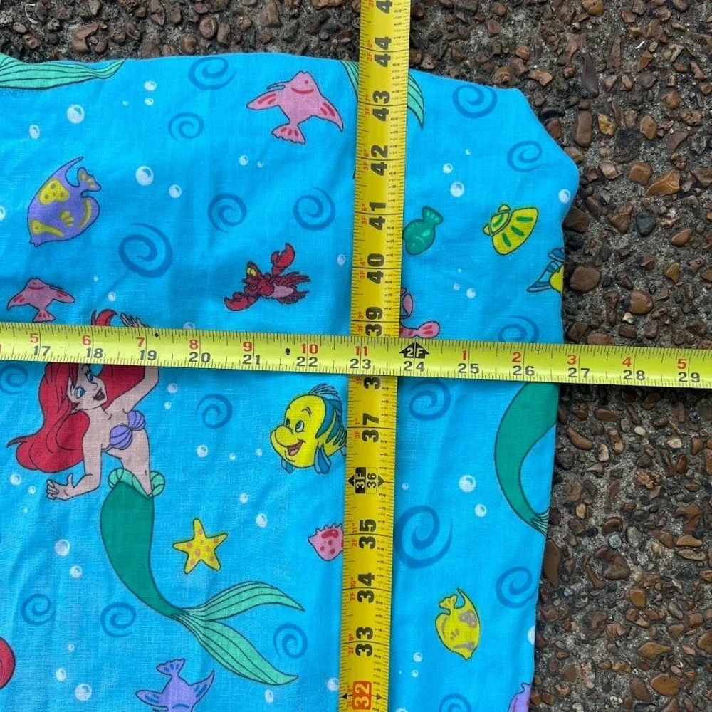 Vintage Dundee Disney Little Mermaid Ariel Fitted Crib Sheet Made in USA Blue